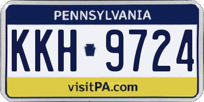 PA license plate KKH9724