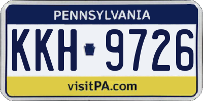 PA license plate KKH9726
