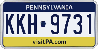 PA license plate KKH9731