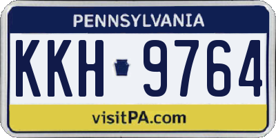 PA license plate KKH9764