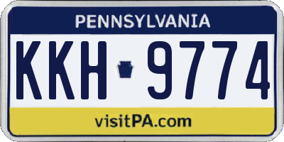 PA license plate KKH9774