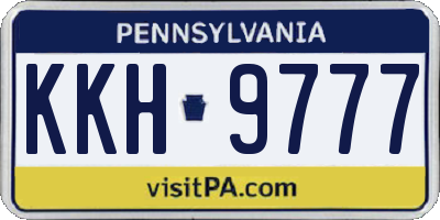 PA license plate KKH9777