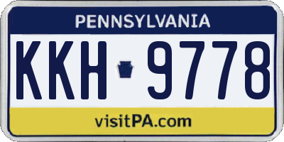 PA license plate KKH9778