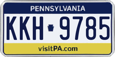 PA license plate KKH9785