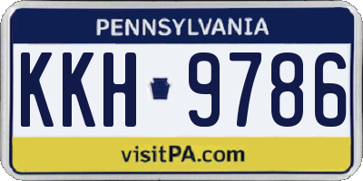 PA license plate KKH9786