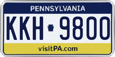 PA license plate KKH9800