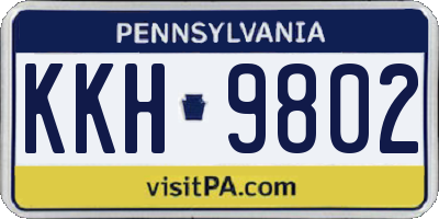 PA license plate KKH9802