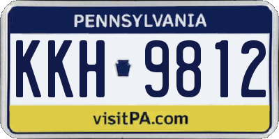 PA license plate KKH9812