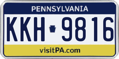 PA license plate KKH9816