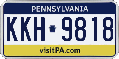 PA license plate KKH9818