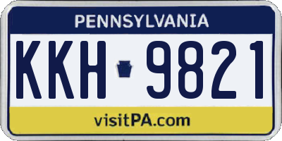 PA license plate KKH9821