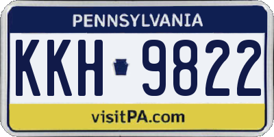 PA license plate KKH9822