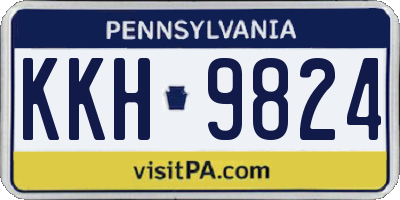 PA license plate KKH9824