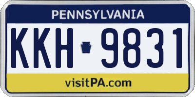 PA license plate KKH9831