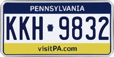 PA license plate KKH9832