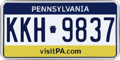 PA license plate KKH9837