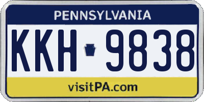 PA license plate KKH9838