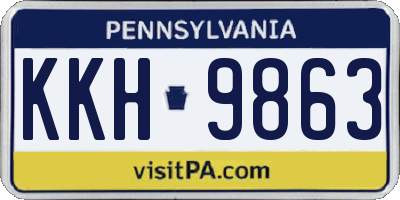 PA license plate KKH9863