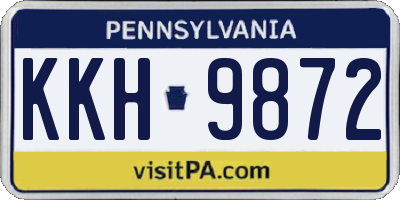 PA license plate KKH9872