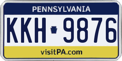 PA license plate KKH9876