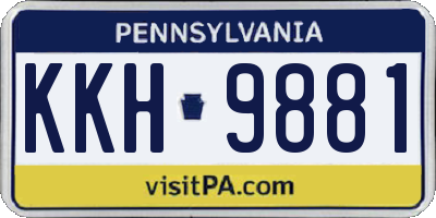 PA license plate KKH9881