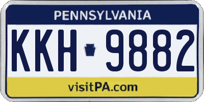 PA license plate KKH9882