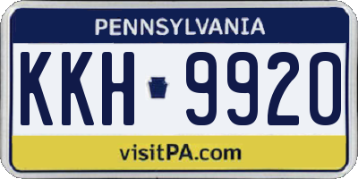 PA license plate KKH9920