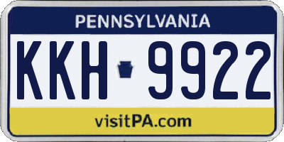 PA license plate KKH9922