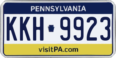 PA license plate KKH9923