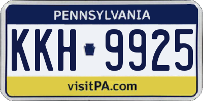 PA license plate KKH9925