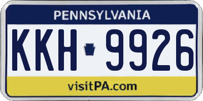 PA license plate KKH9926