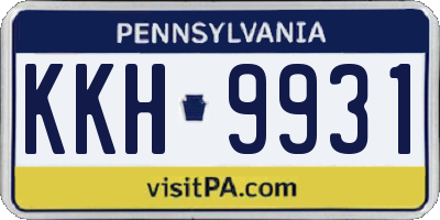 PA license plate KKH9931