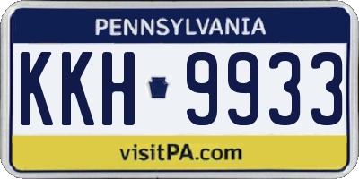 PA license plate KKH9933