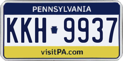 PA license plate KKH9937