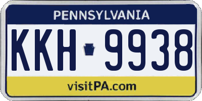 PA license plate KKH9938
