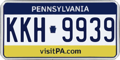 PA license plate KKH9939
