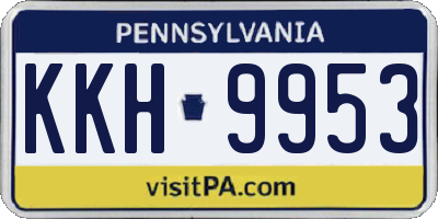 PA license plate KKH9953
