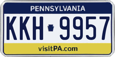 PA license plate KKH9957