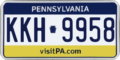 PA license plate KKH9958