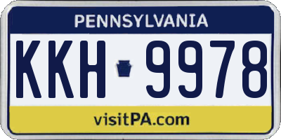 PA license plate KKH9978