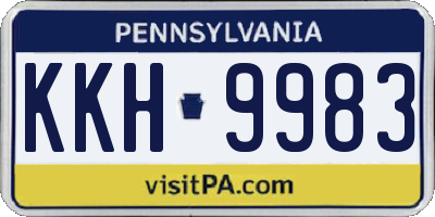 PA license plate KKH9983