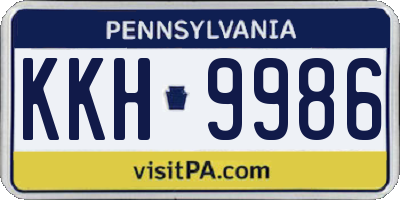 PA license plate KKH9986