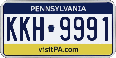 PA license plate KKH9991