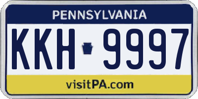 PA license plate KKH9997