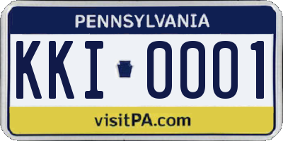 PA license plate KKI0001