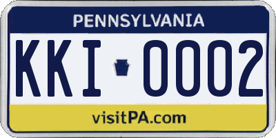 PA license plate KKI0002