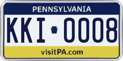 PA license plate KKI0008