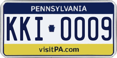 PA license plate KKI0009