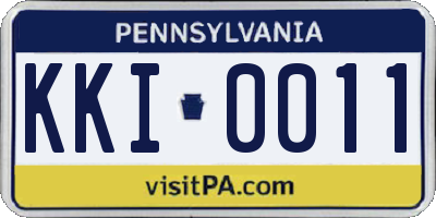 PA license plate KKI0011