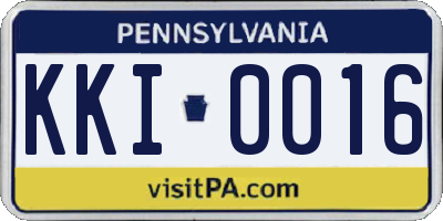 PA license plate KKI0016